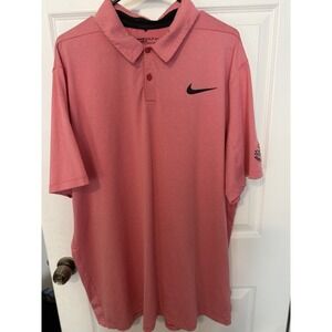 Nike Golf Dri-FIT Polo Shirt XXL Pink Striped MGM Lost Creek Club Logo
